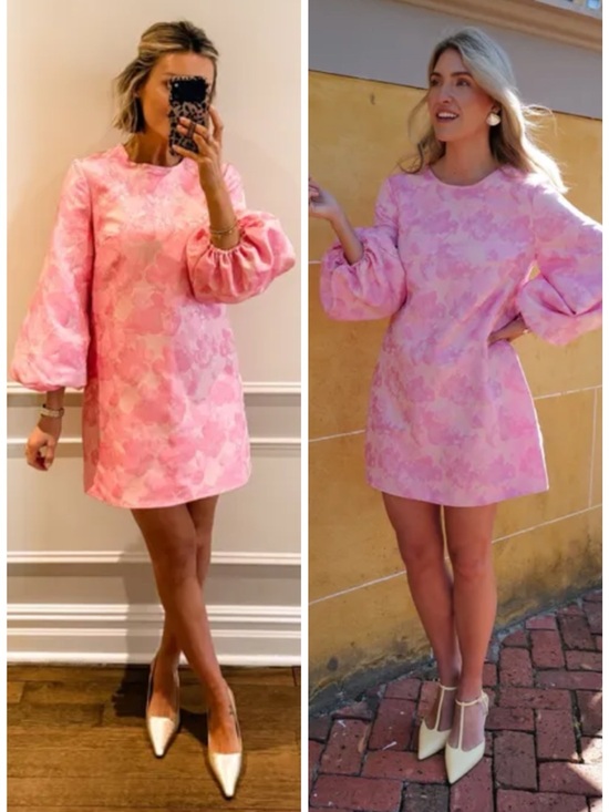 Hyacinth House Dresses & Skirts - HYACINTH HOUSE Pale Pink Jacquard Janie Mini Dress SZ S NWT
